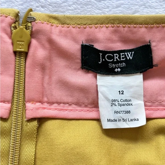 J. CREW Factory Mustard Yellow Knee Length No 2 Pencil Skirt--EUC--12 - Picture 2 of 12